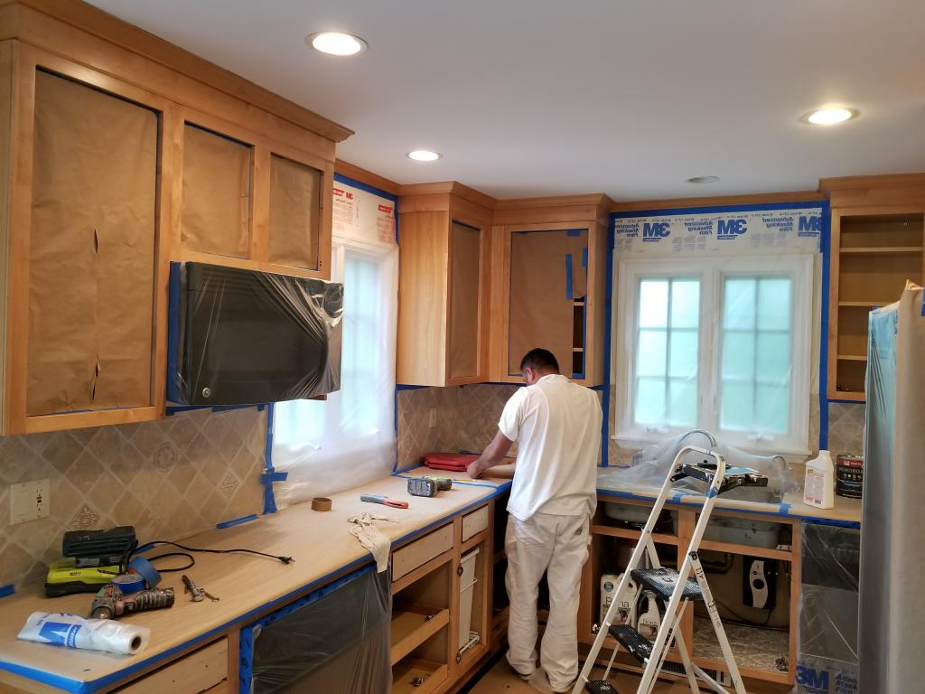 Kitchen Cabinets Spray Finishes Paint Track Painting Services