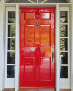 Red color front door